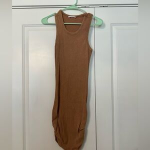 Ribbed ruched dress